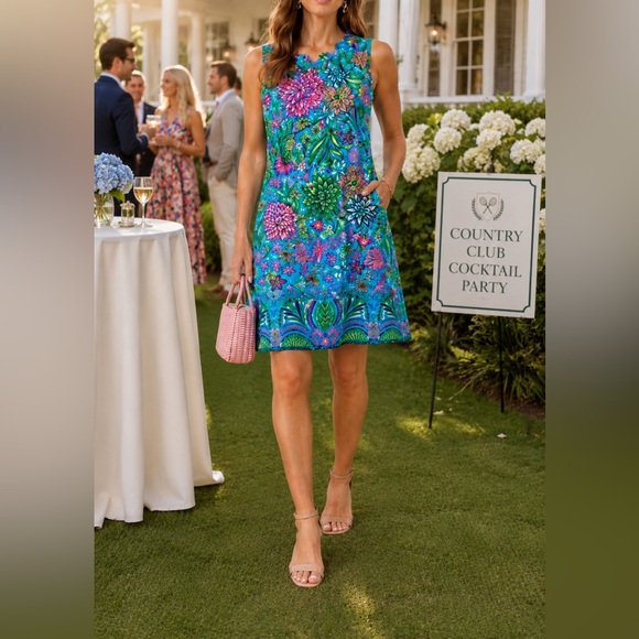 Lilly Pulitzer Dresses & Skirts - Lilly Pulitzer Turquoise, Pink & Green Floral Romper - Worn once